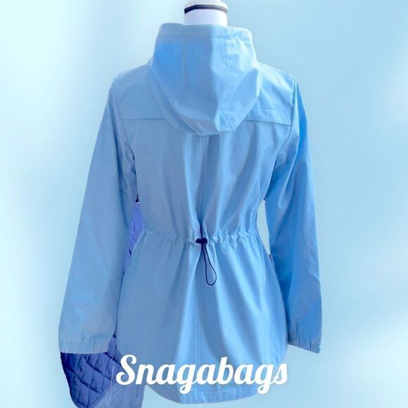 MICHAEL KORS NWT BONDED SHELL ANORAK WITH LOGO CLOUD HOODED JACKET COAT SMALL - Picture 2 of 9